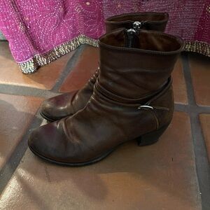 Brown Leather Ankle Boots